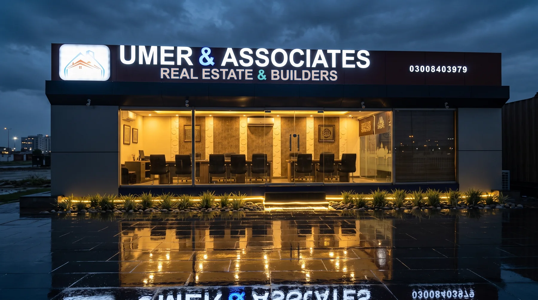 Umer & Associates, sales office in Bahria Town Karachi, built by Al Ahad Containers